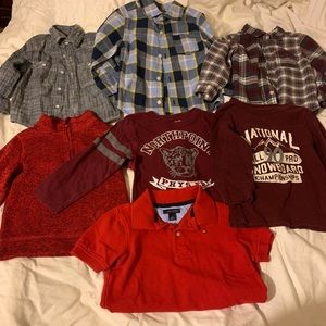 18 to 24 months infant boy shirts six longsleeve one short sleeve